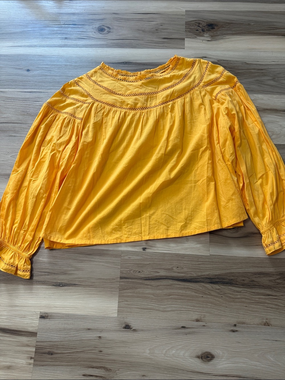 Lands' End Golden Yellow Peasant Blouse